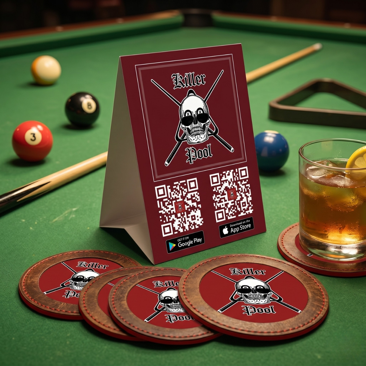 Killer Pool Table Tent Mockup